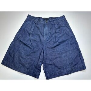 Banana Republic Shorts Womens 28 Blue Bermuda Premium Denim High Rise Pleated